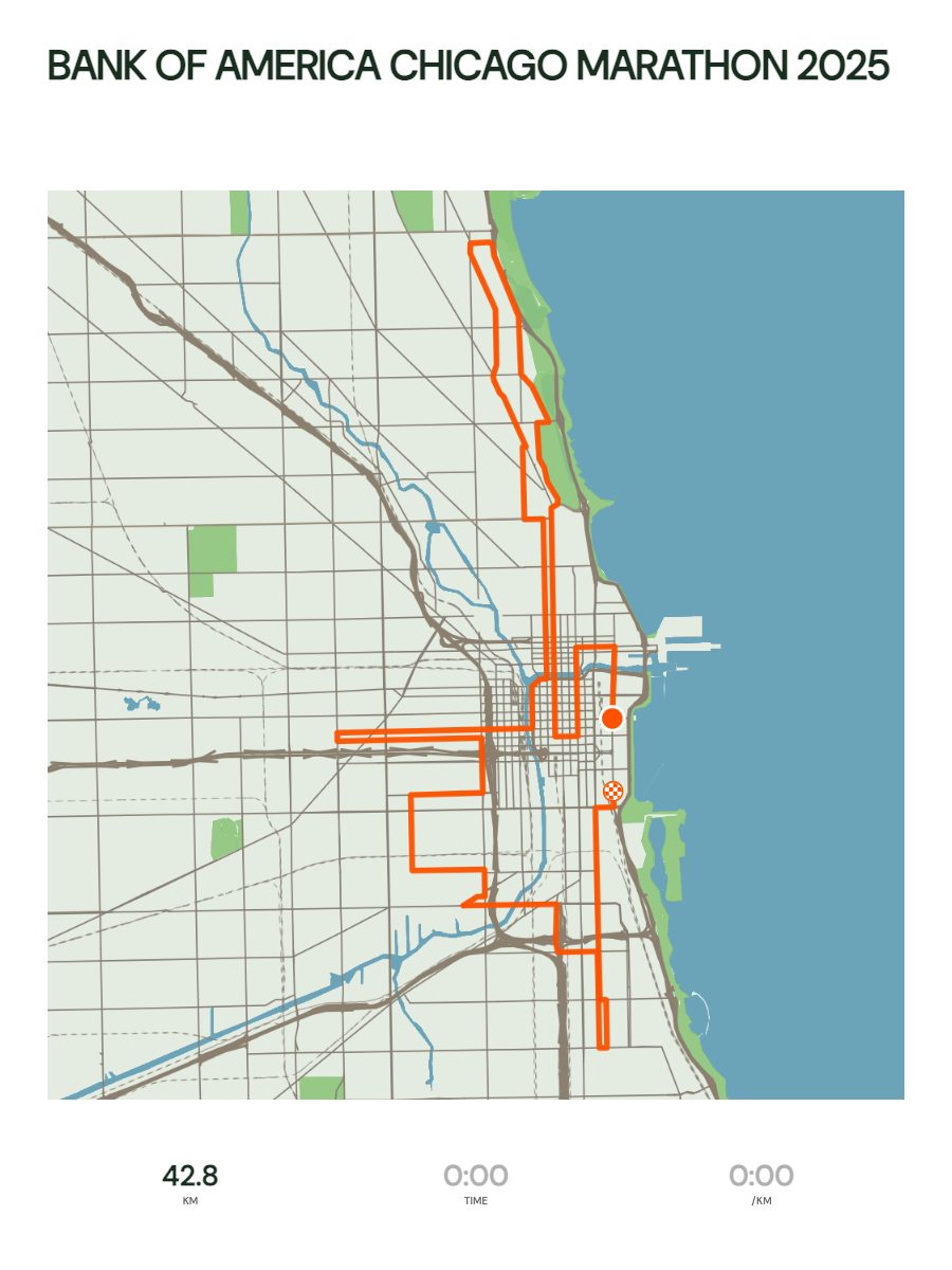 Bank of America Chicago Marathon 2025 map poster preview