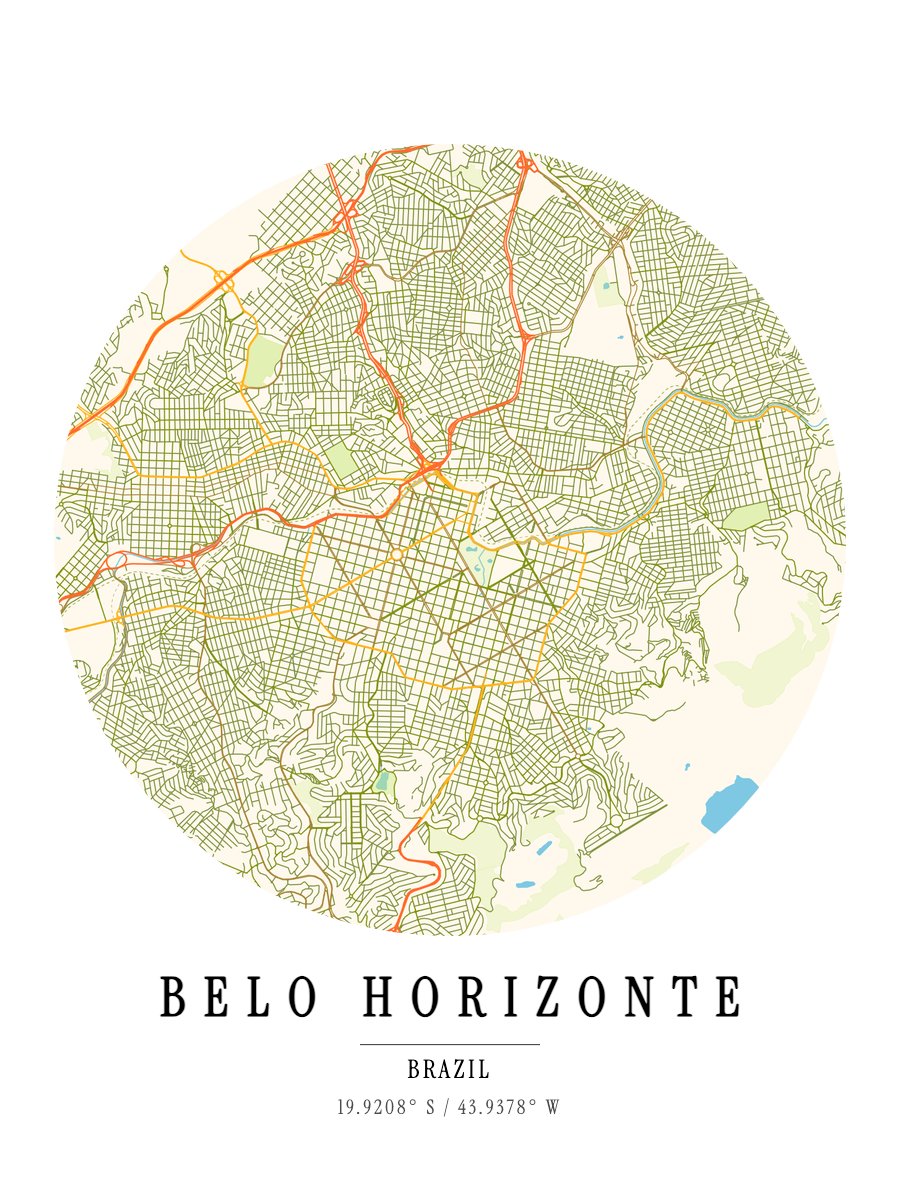 Belo Horizonte map poster preview
