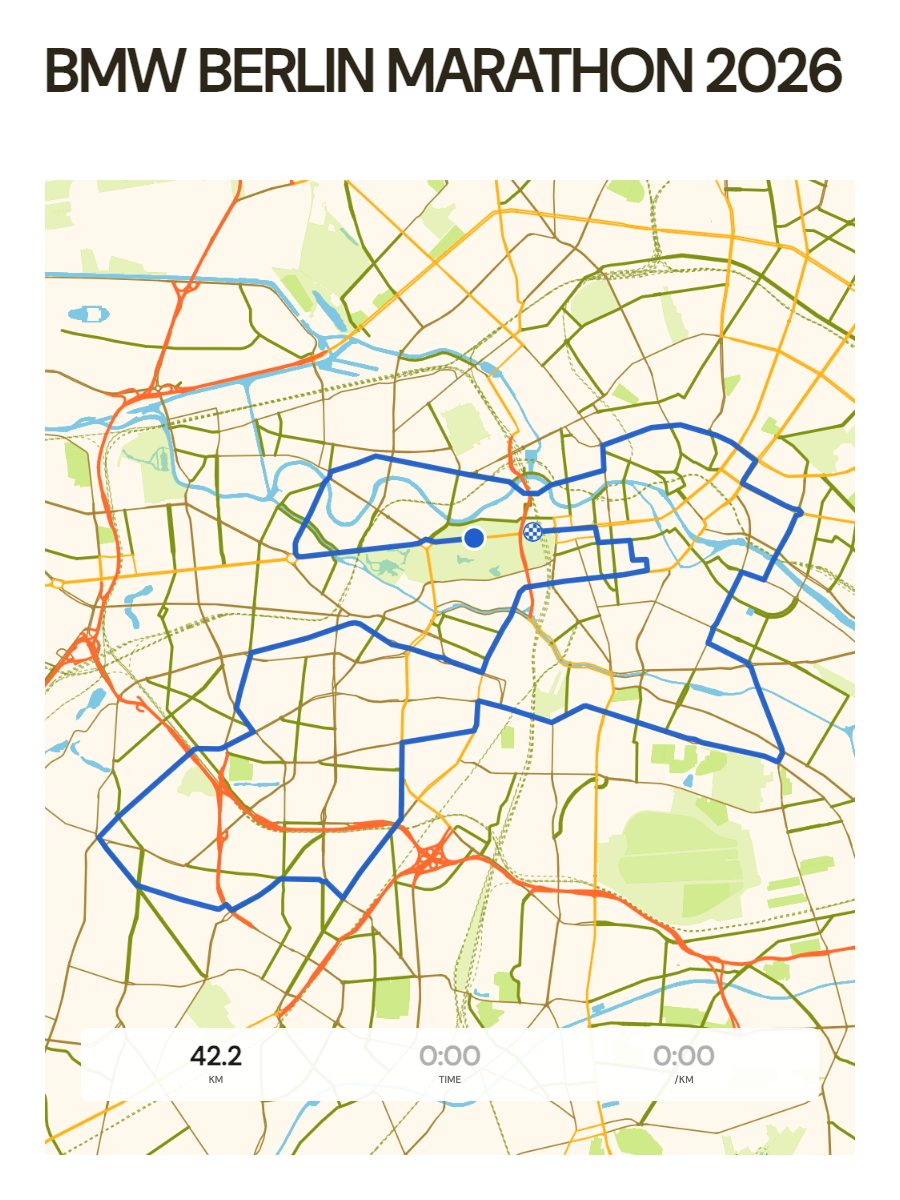 BMW Berlin Marathon 2026 map poster preview
