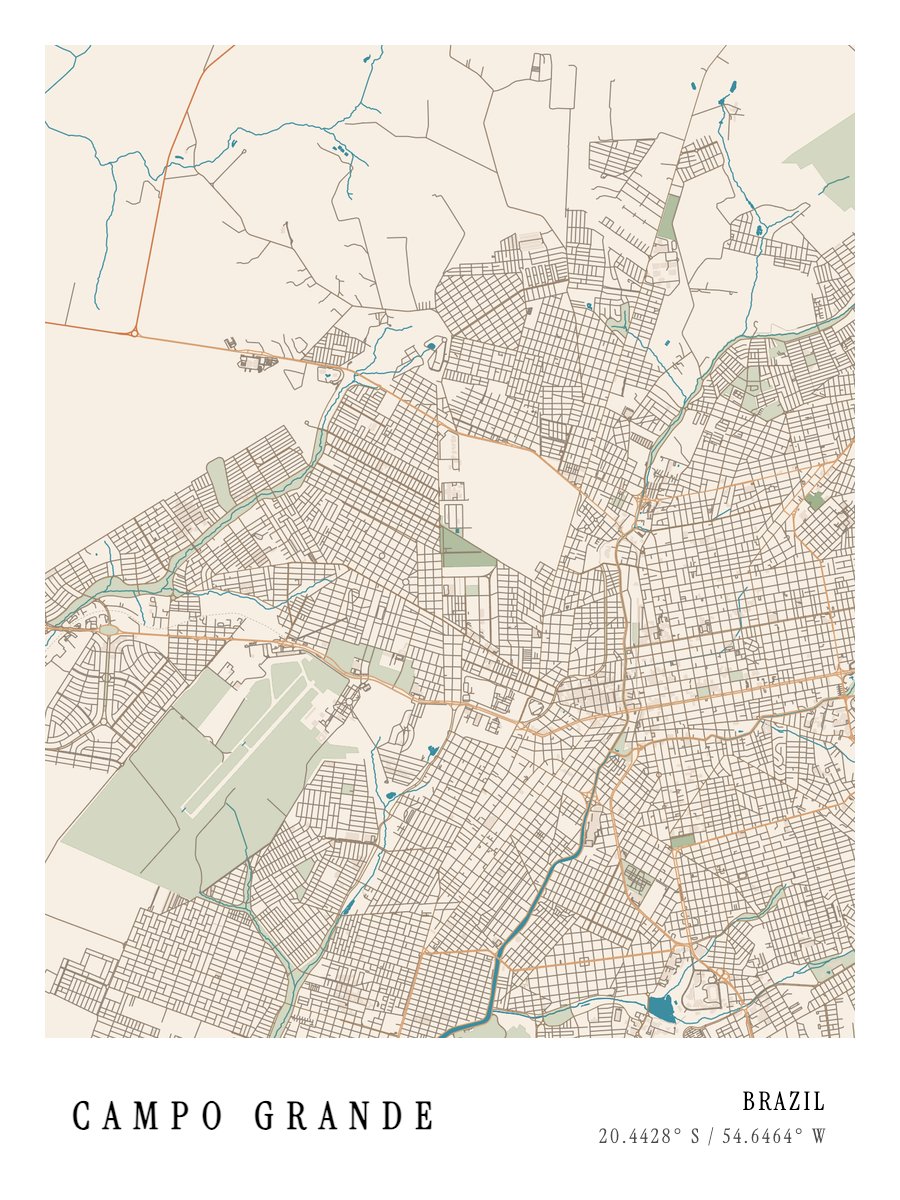 Campo Grande map poster preview