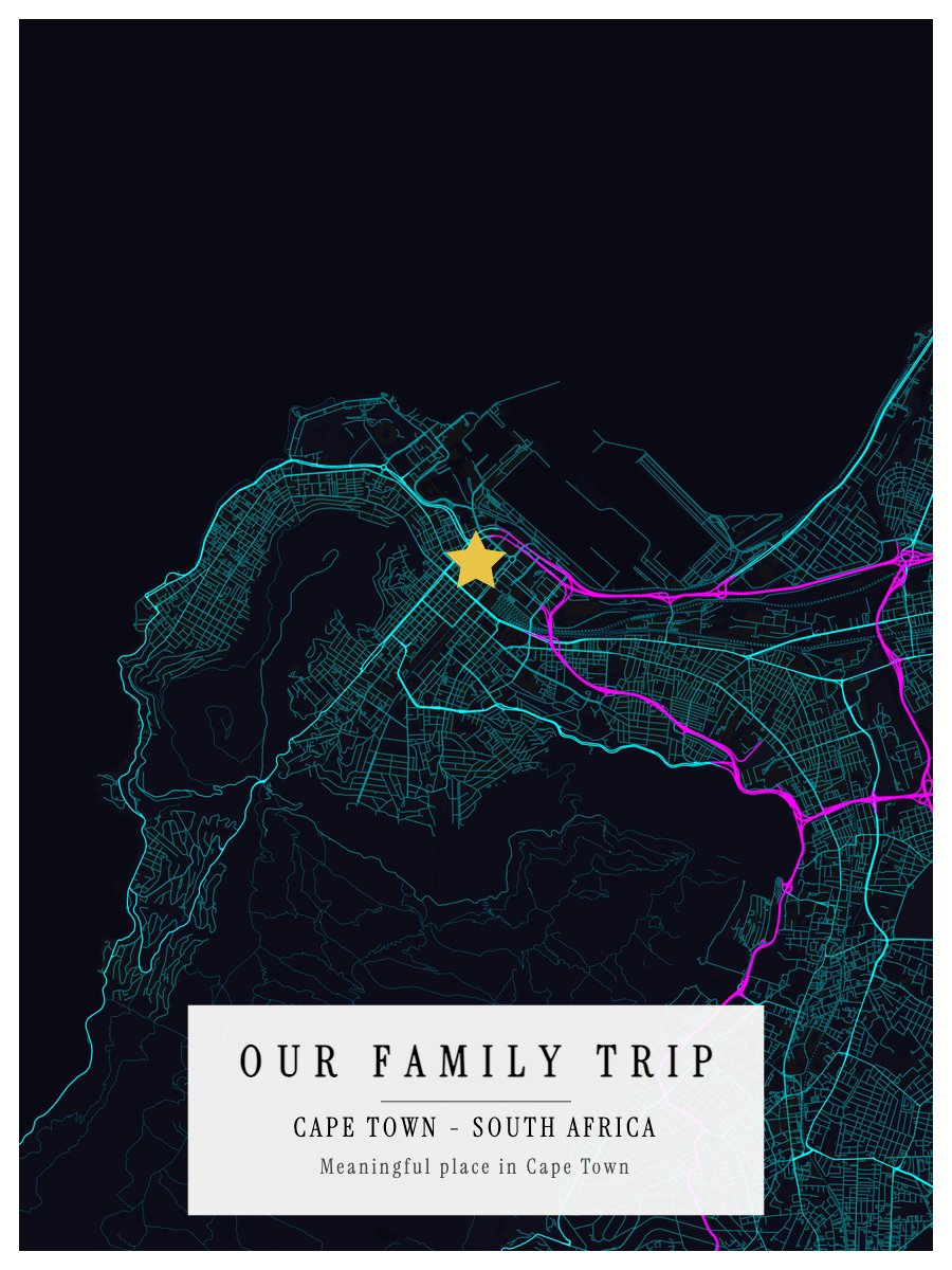 Cape Town map poster preview