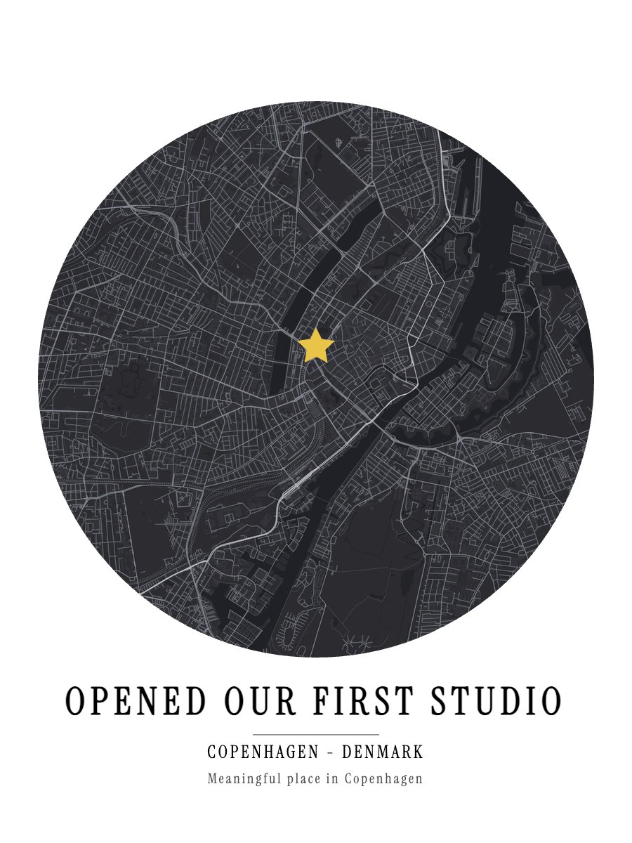 Copenhagen map print preview