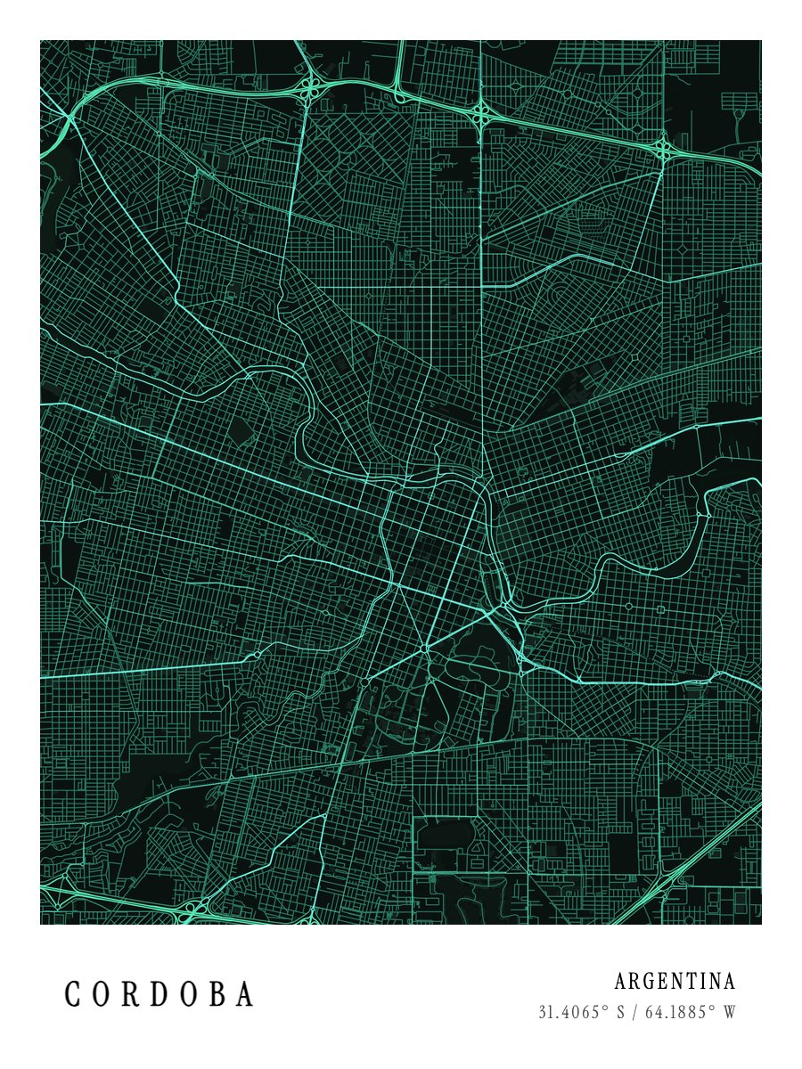 Cordoba map poster preview