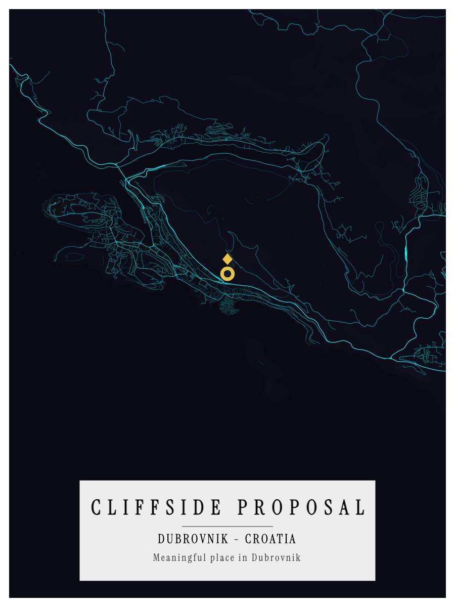 Dubrovnik map print preview