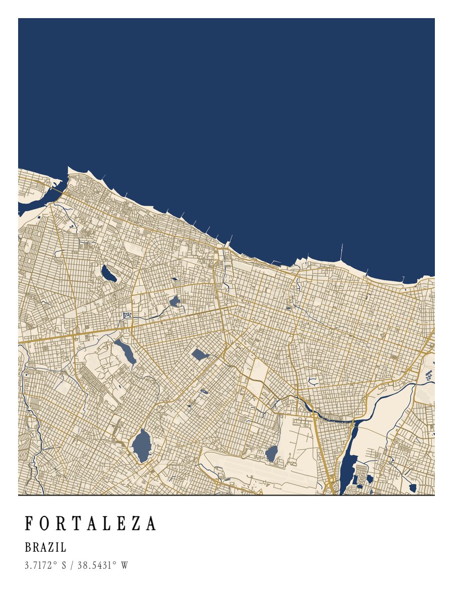 Fortaleza map poster preview