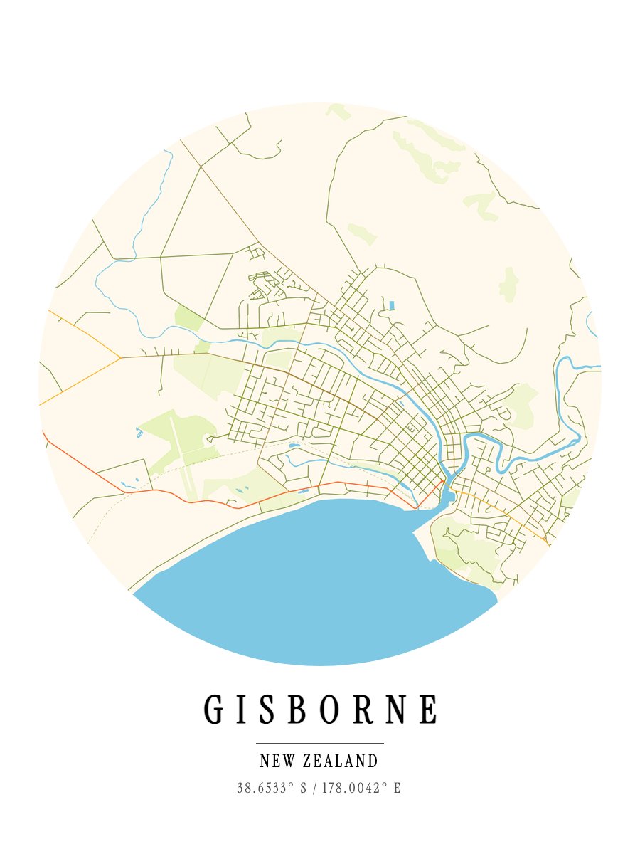 Gisborne map poster preview
