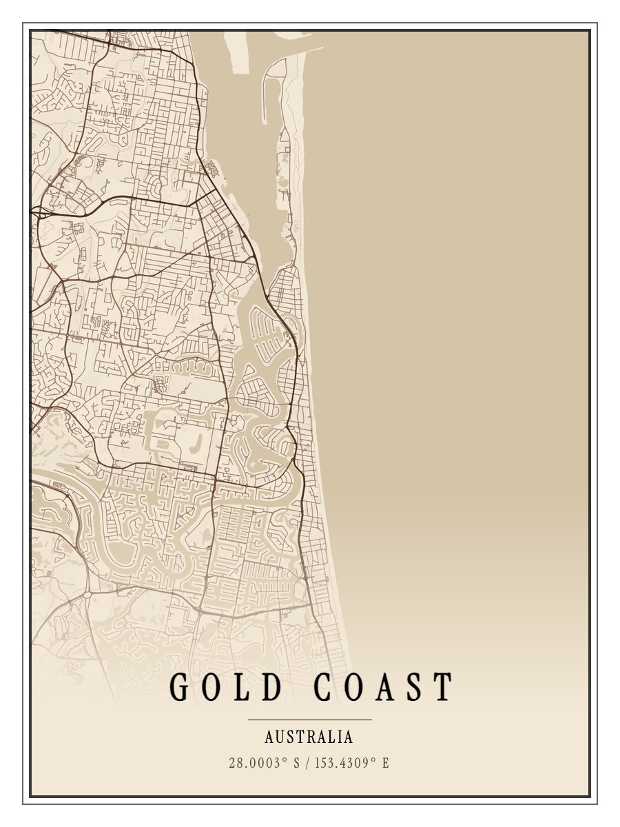 Gold Coast map poster preview