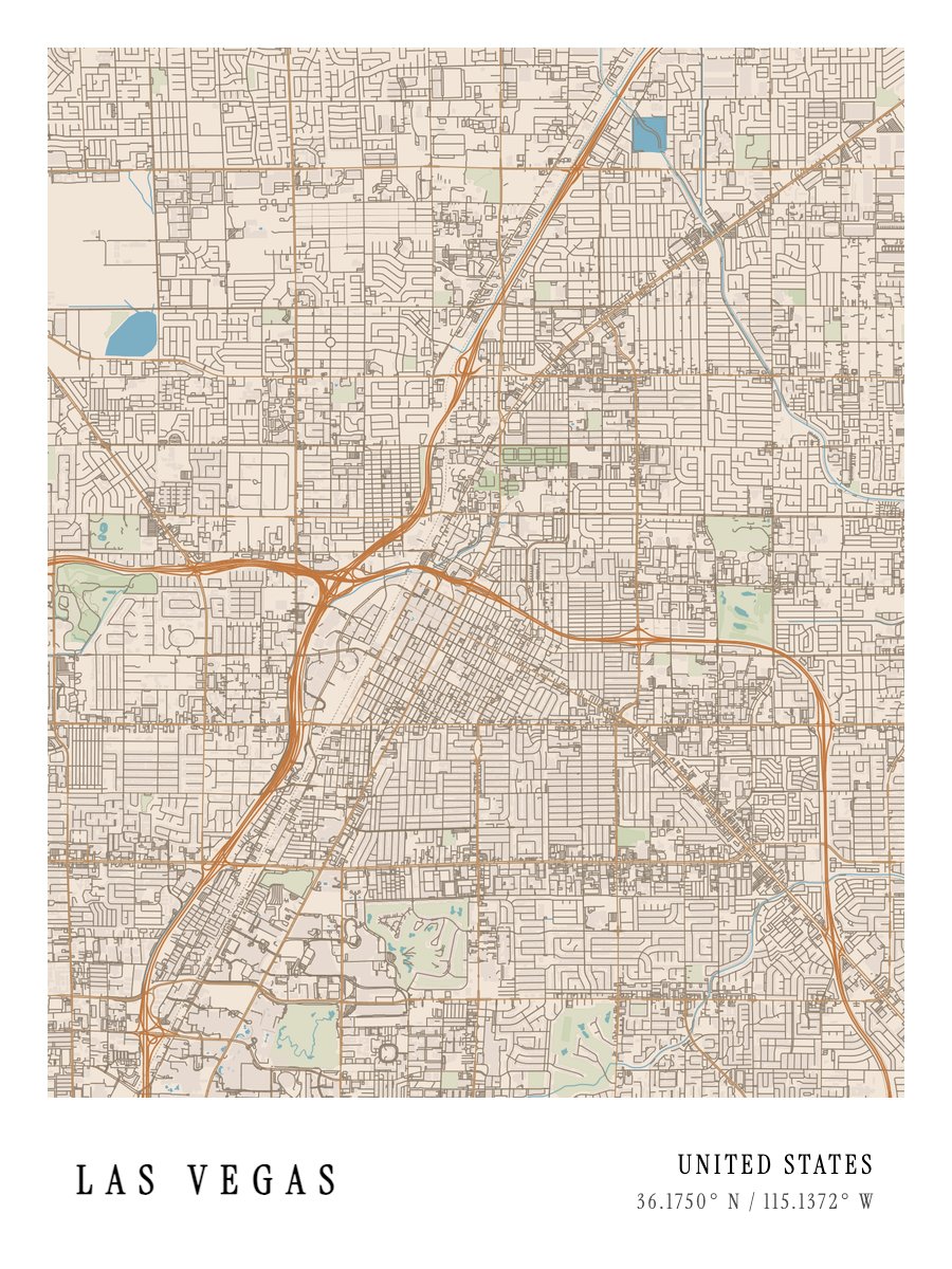 Las Vegas map poster preview