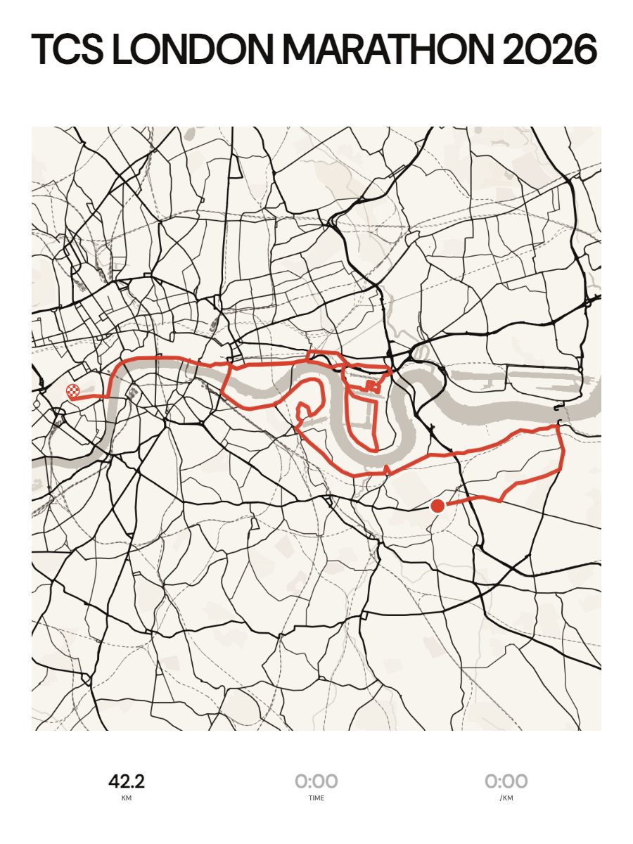 TSC London marathon 2026 map poster preview