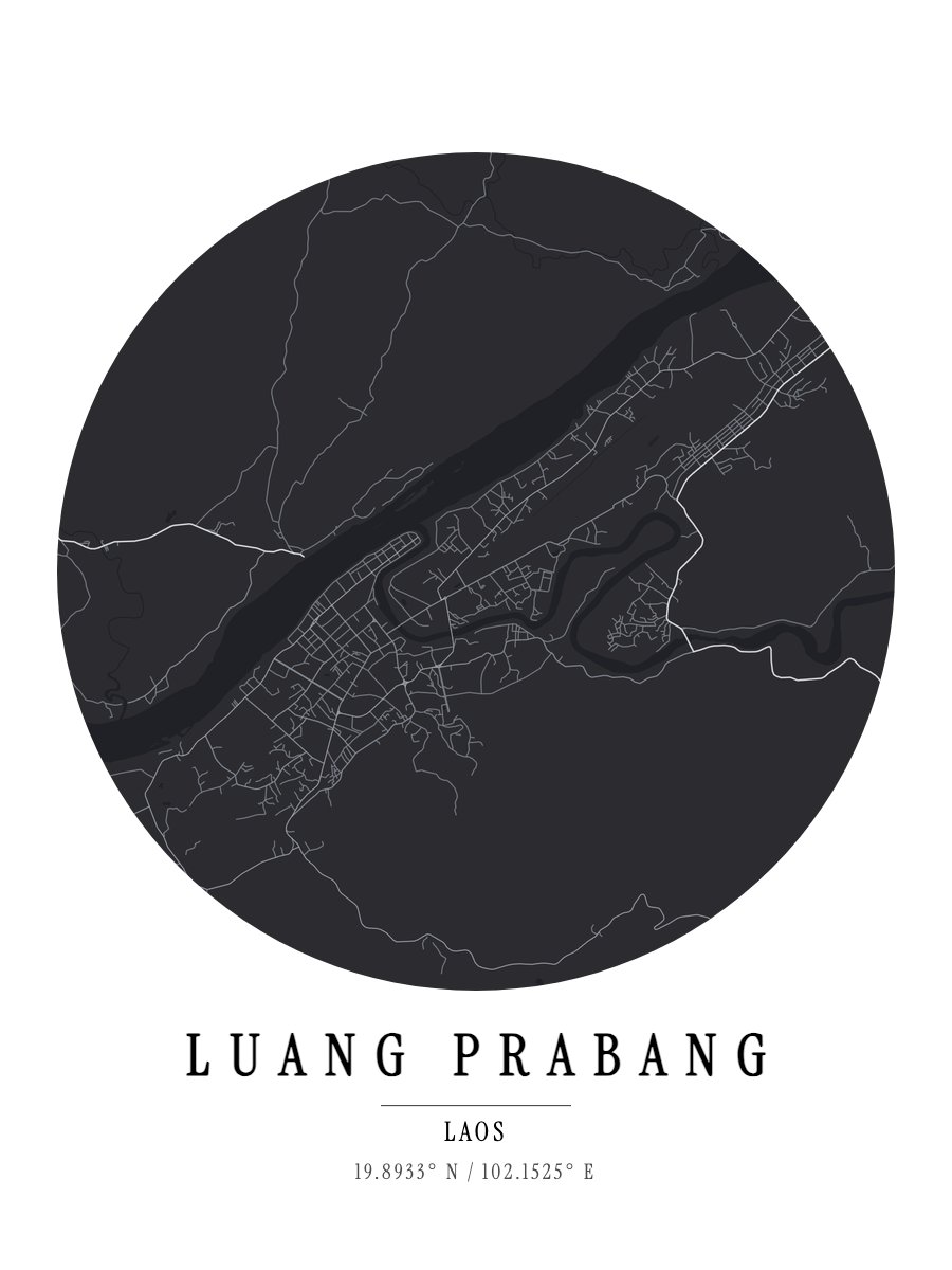 Luang Prabang map poster preview