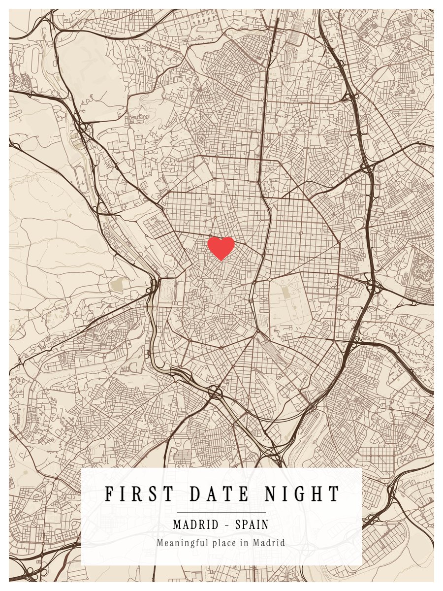 Madrid map print preview