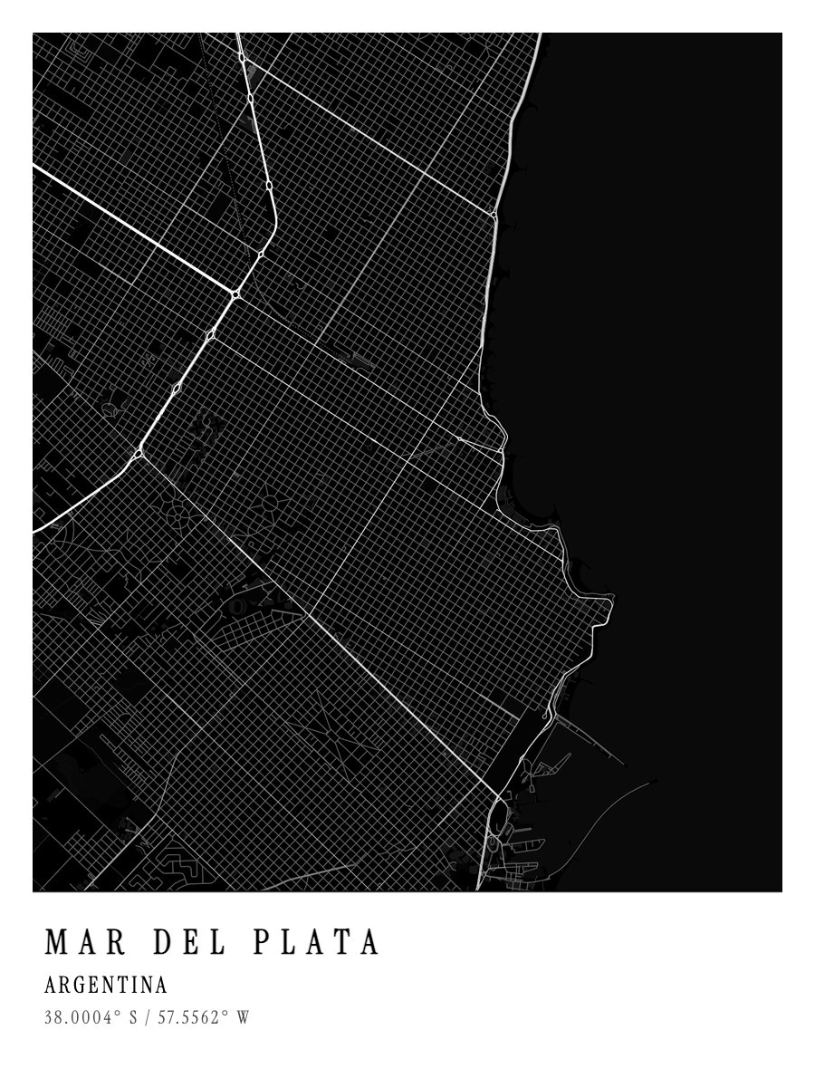 Mar del Plata map poster preview