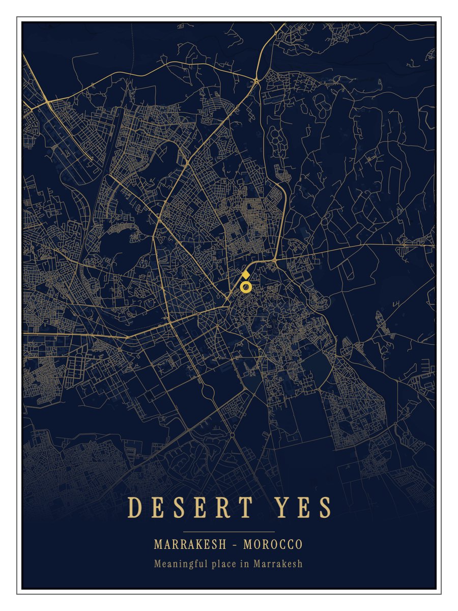 Marrakesh map print preview