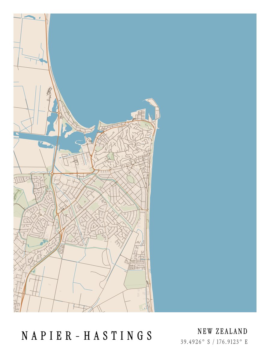 Napier-Hastings map poster preview