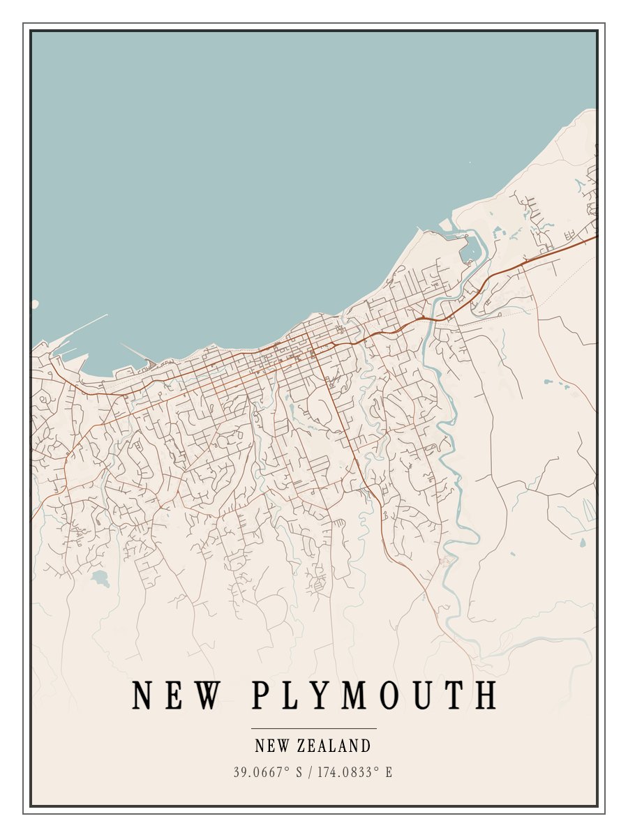 New Plymouth map poster preview