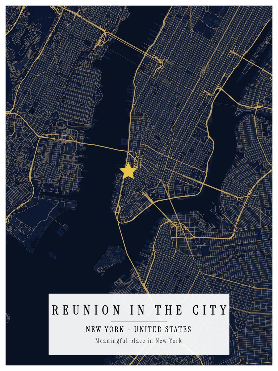 New York map poster preview