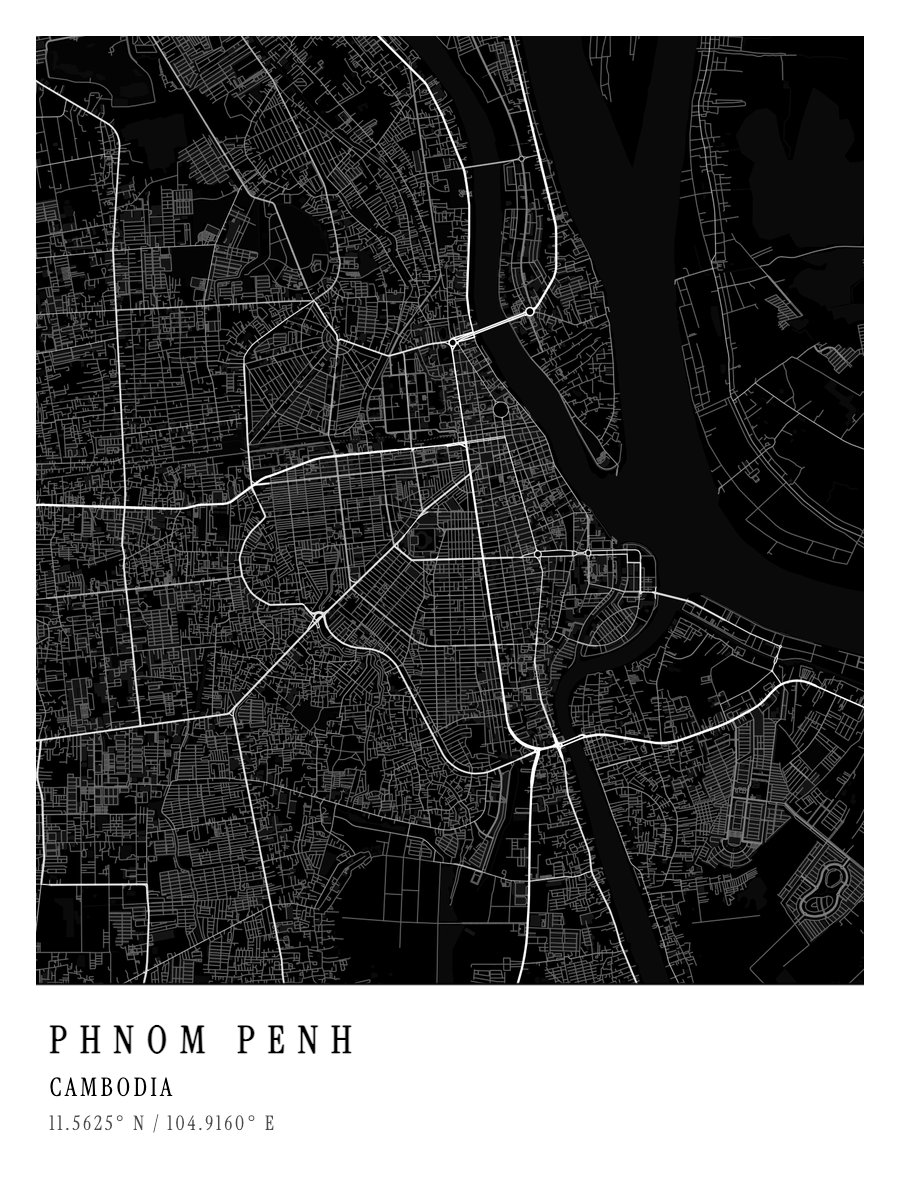 Phnom Penh map poster preview