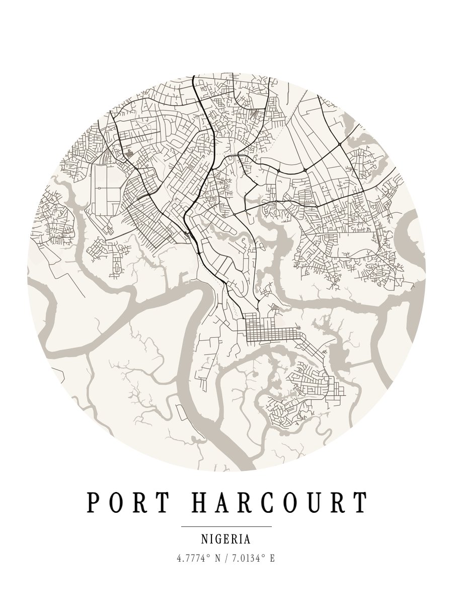 Port Harcourt map poster preview