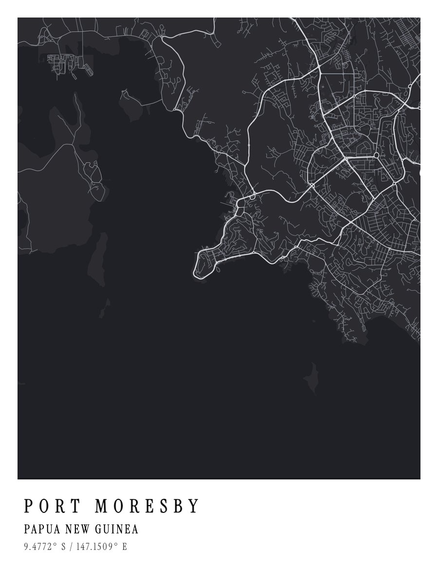 Port Moresby map poster preview