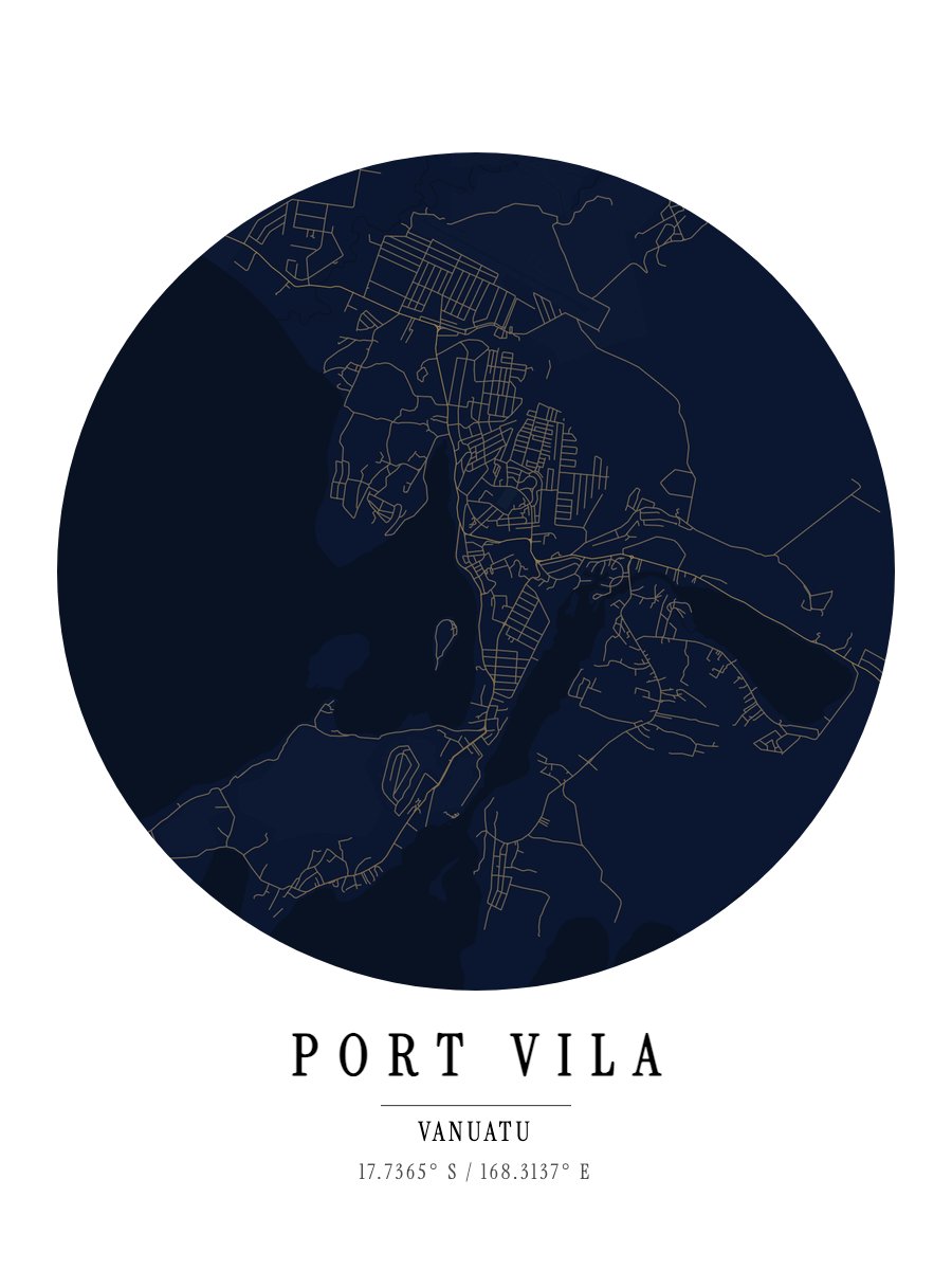 Port Vila map poster preview
