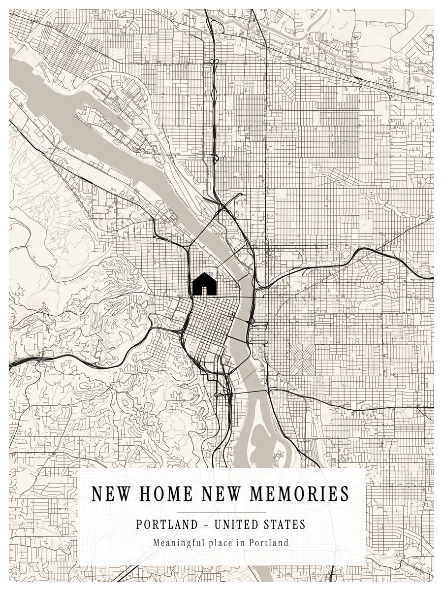 Portland map poster preview