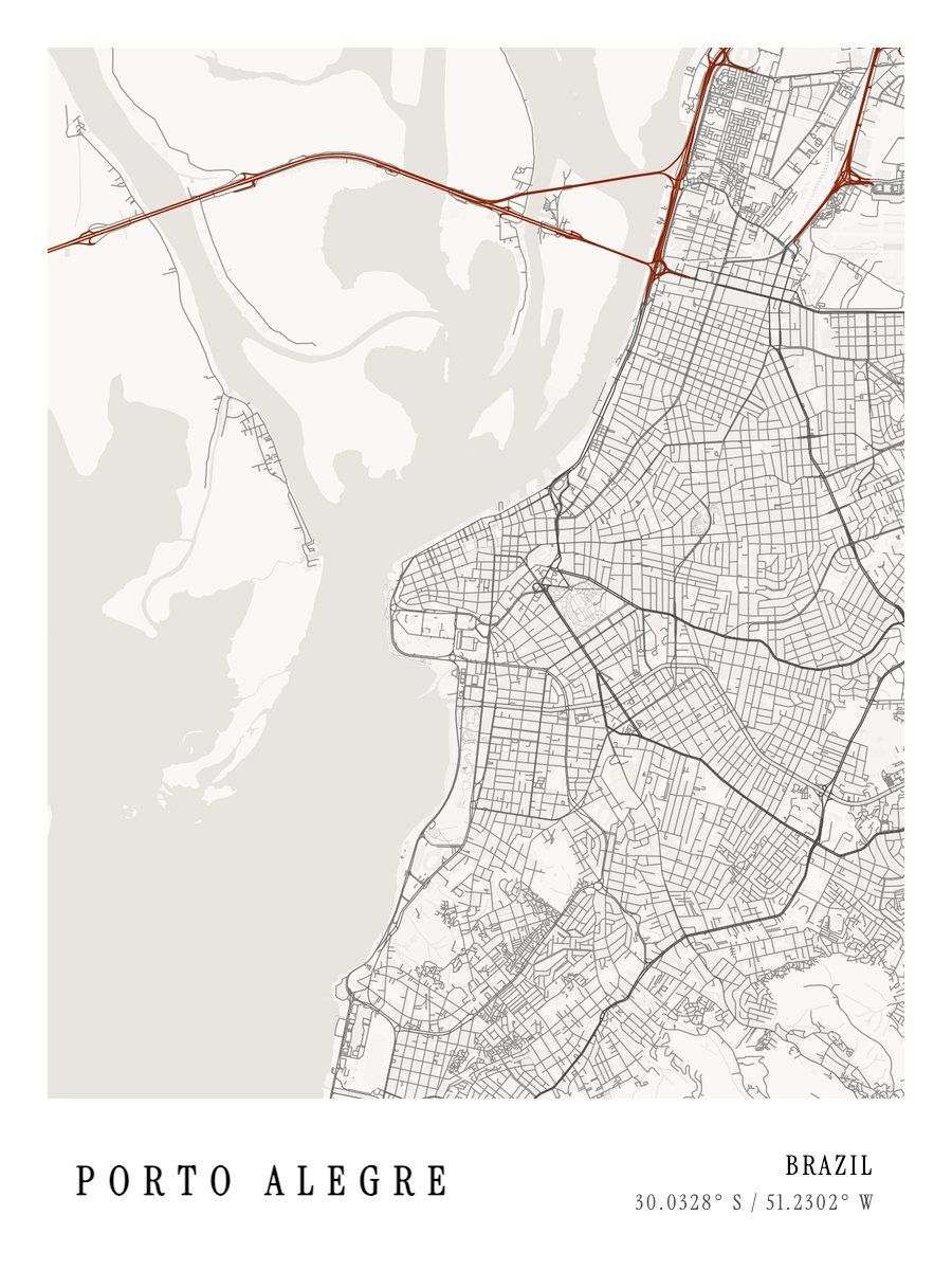 Porto Alegre map poster preview