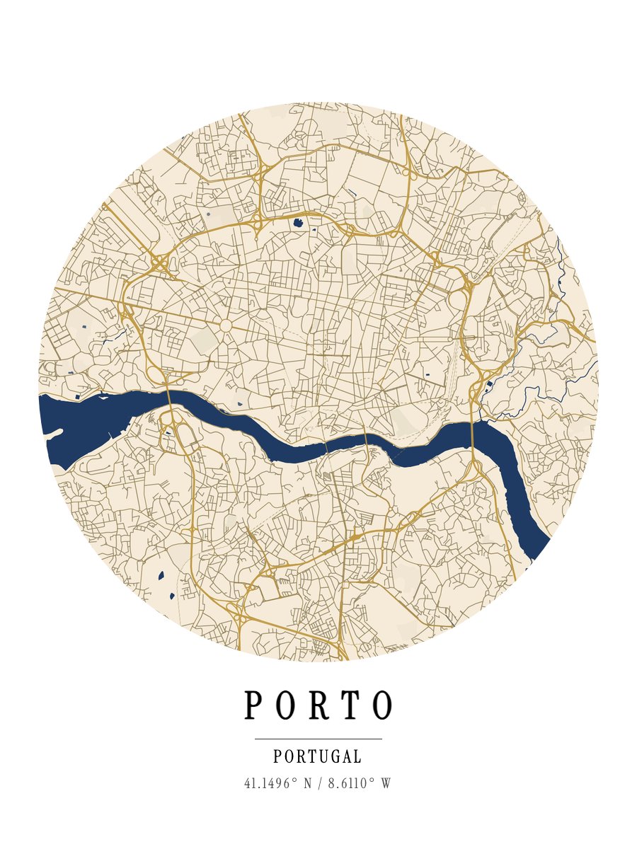Porto map poster preview