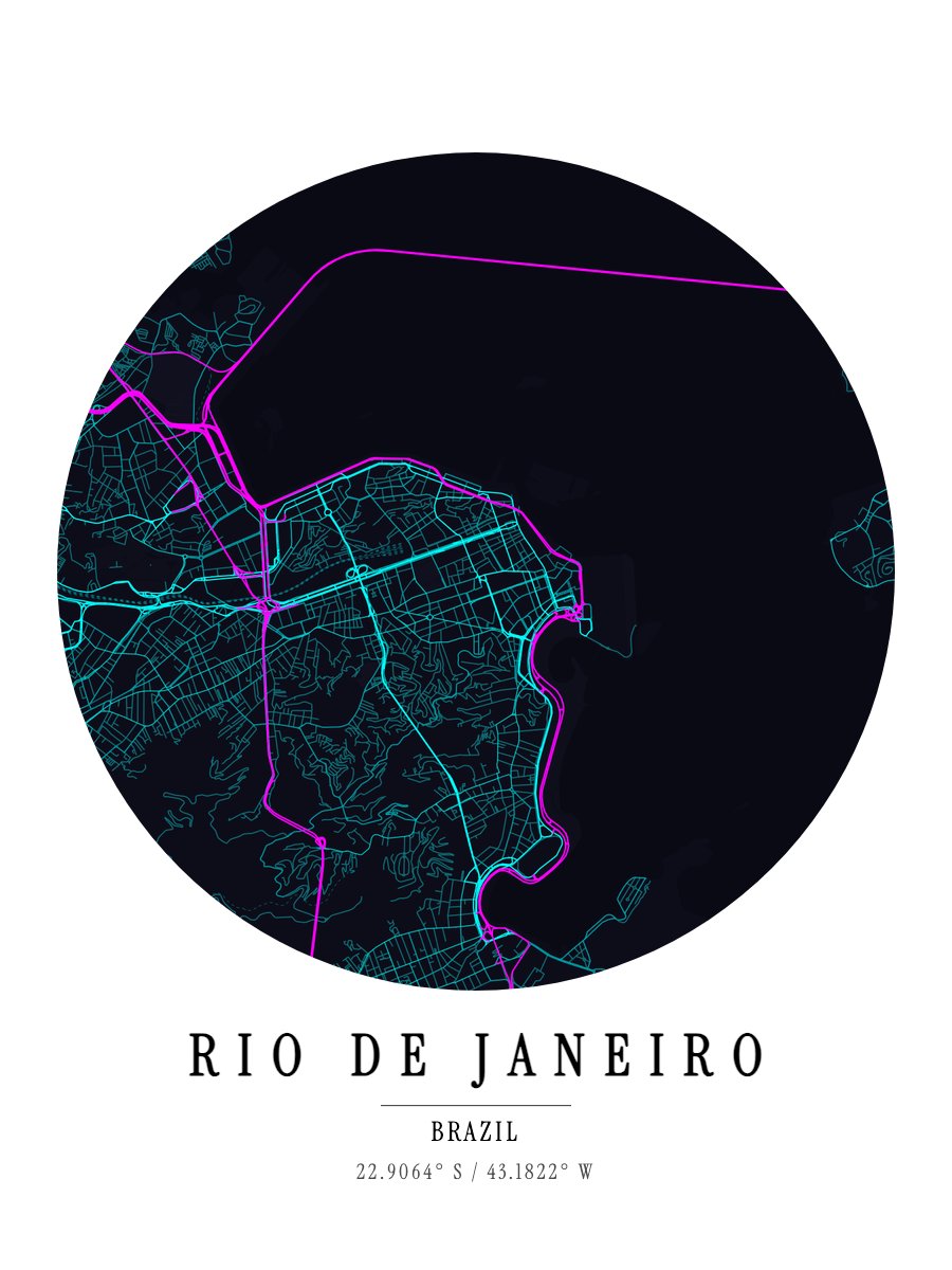 Rio de Janeiro map poster preview