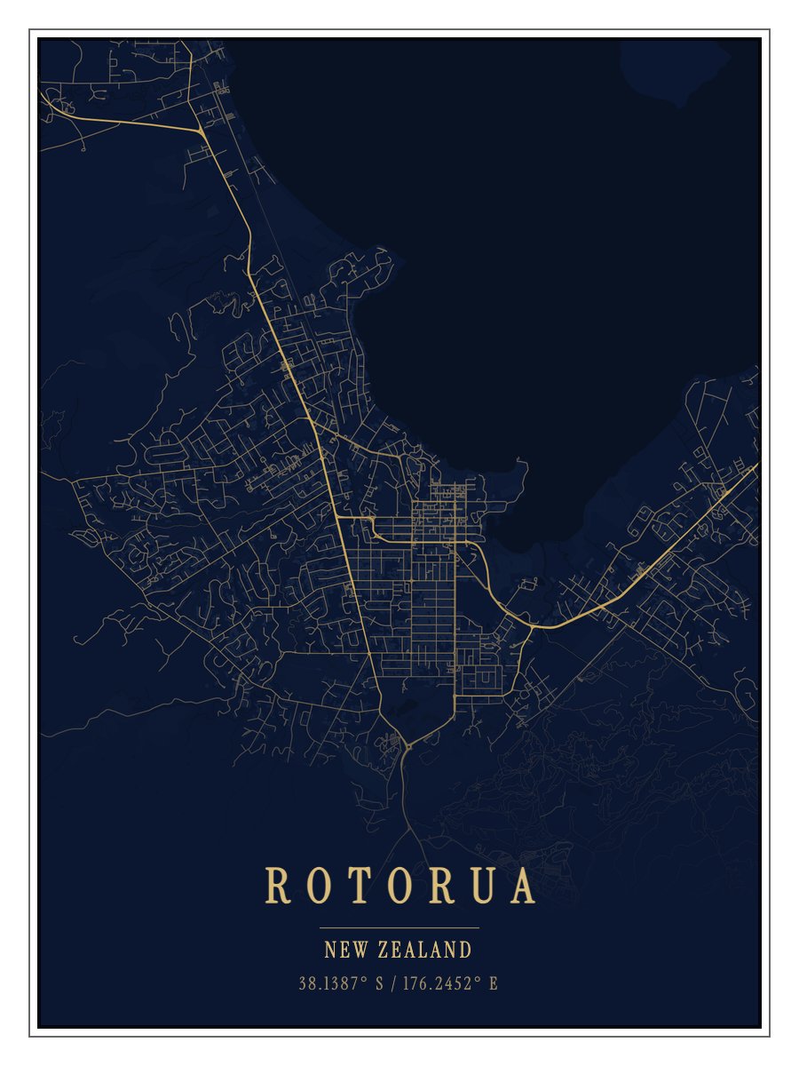 Rotorua map poster preview