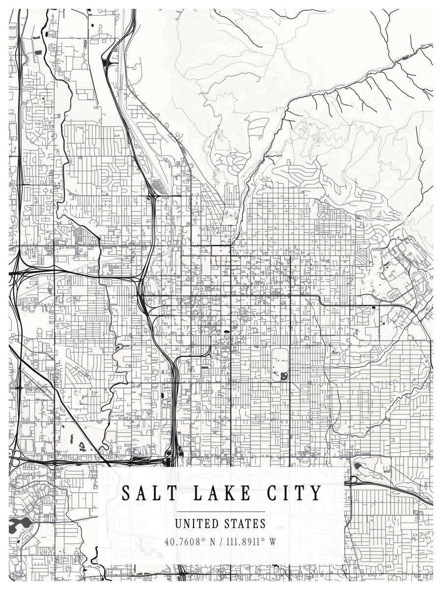 Salt Lake City map poster preview