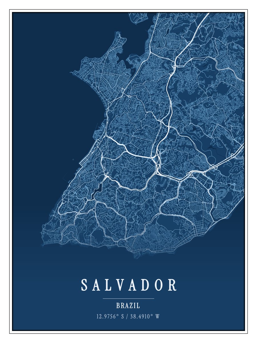 Salvador map poster preview