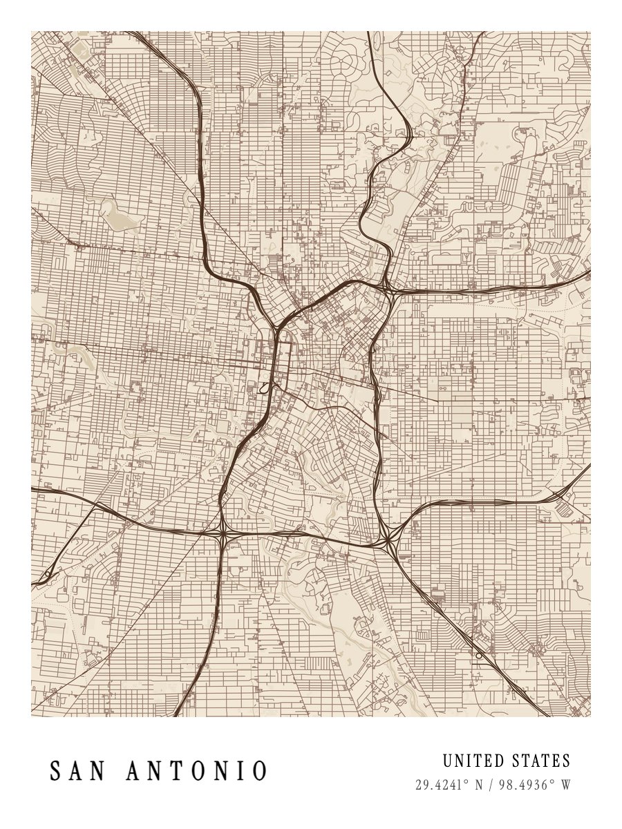 San Antonio map poster preview