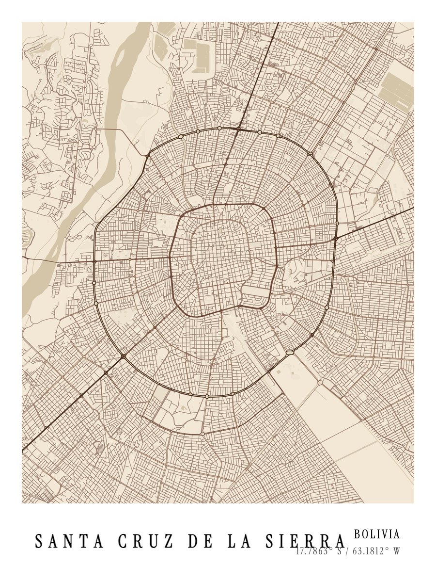 Santa Cruz de la Sierra map poster preview