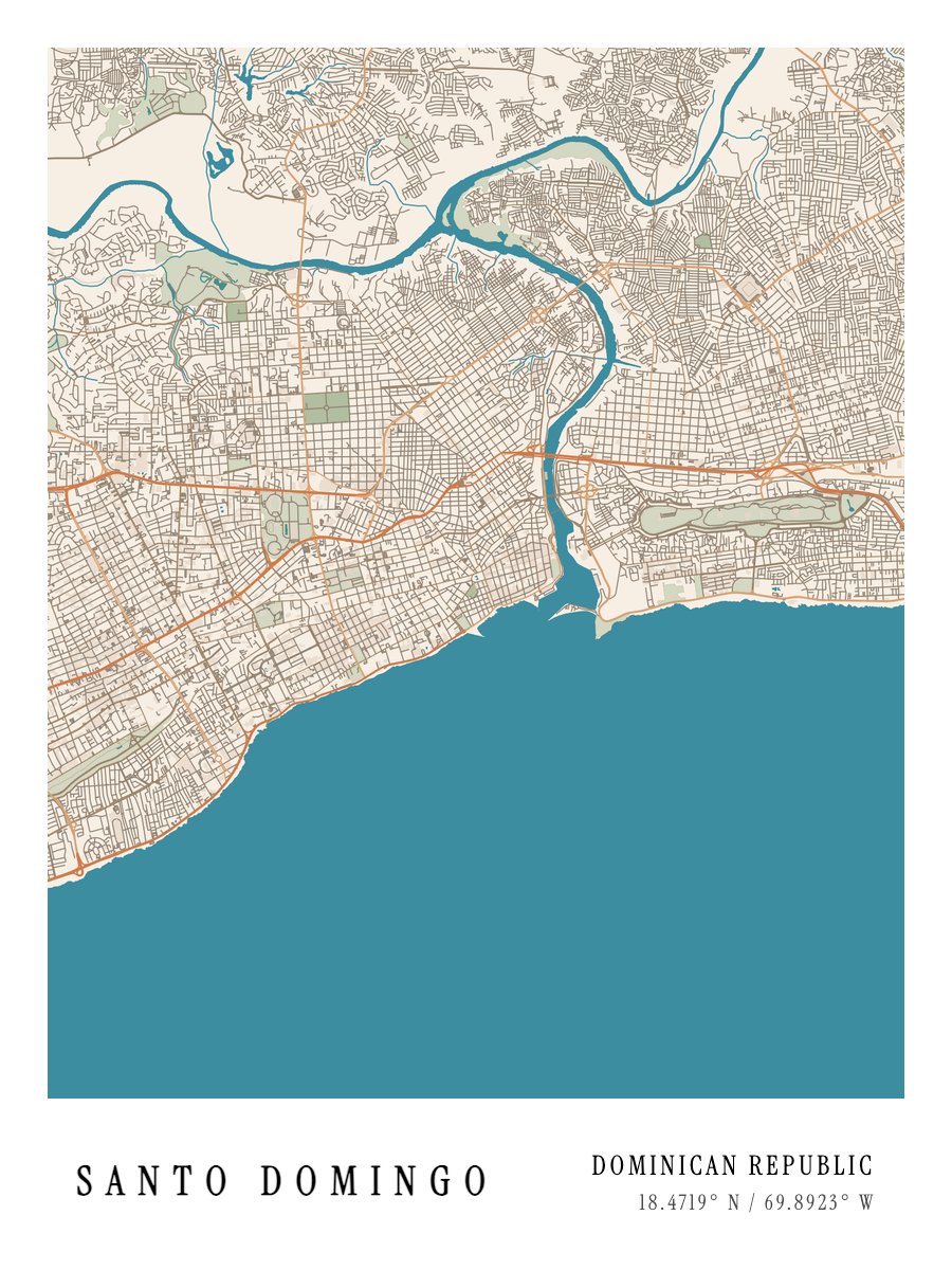 Santo Domingo map poster preview