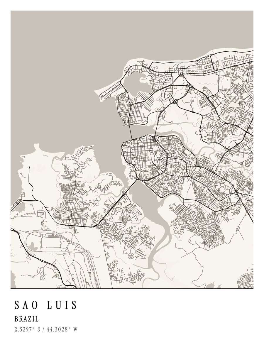 Sao Luis map poster preview