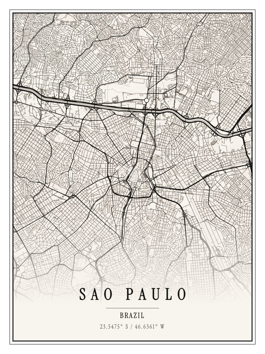 Sao Paulo map poster preview