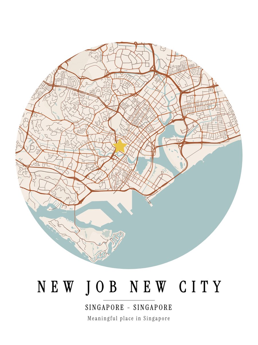 Singapore map print preview
