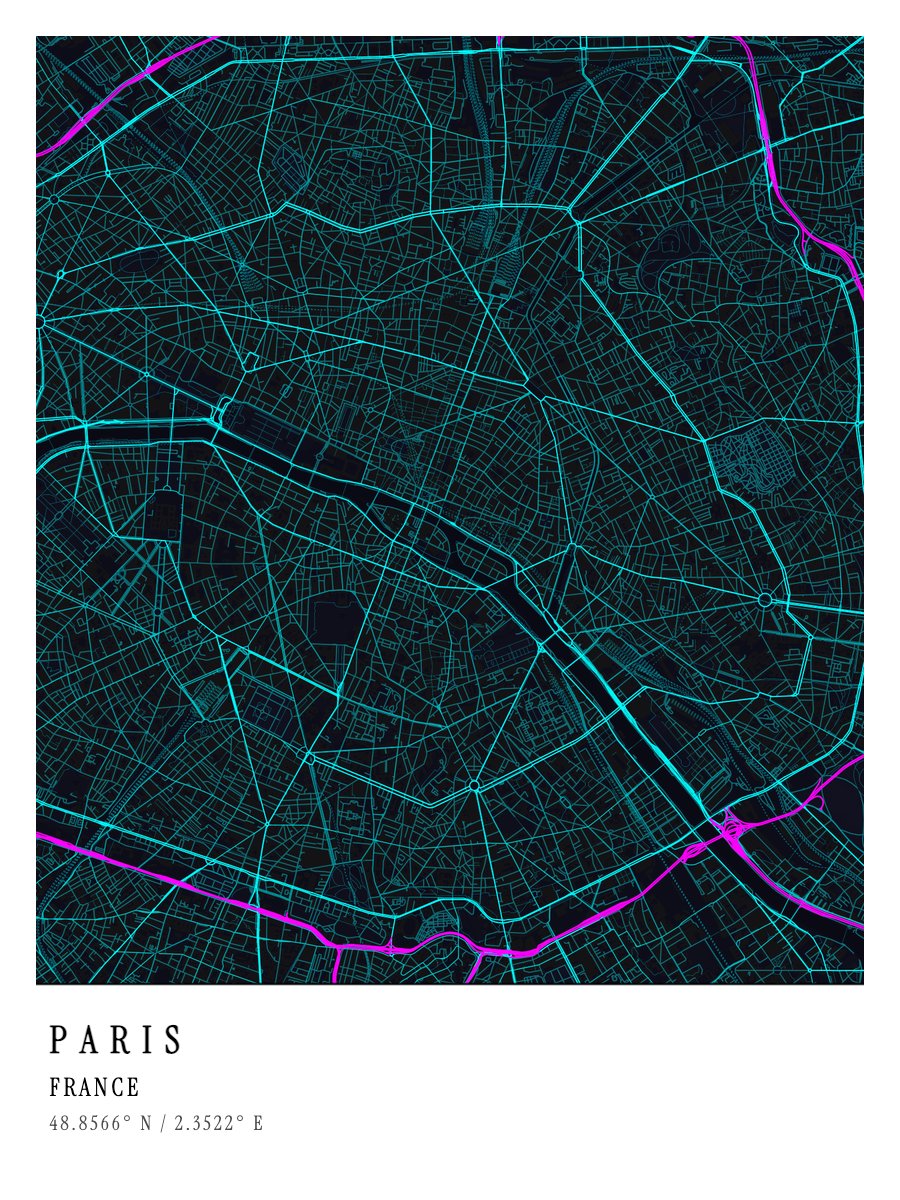 Paris - Pantone map poster preview