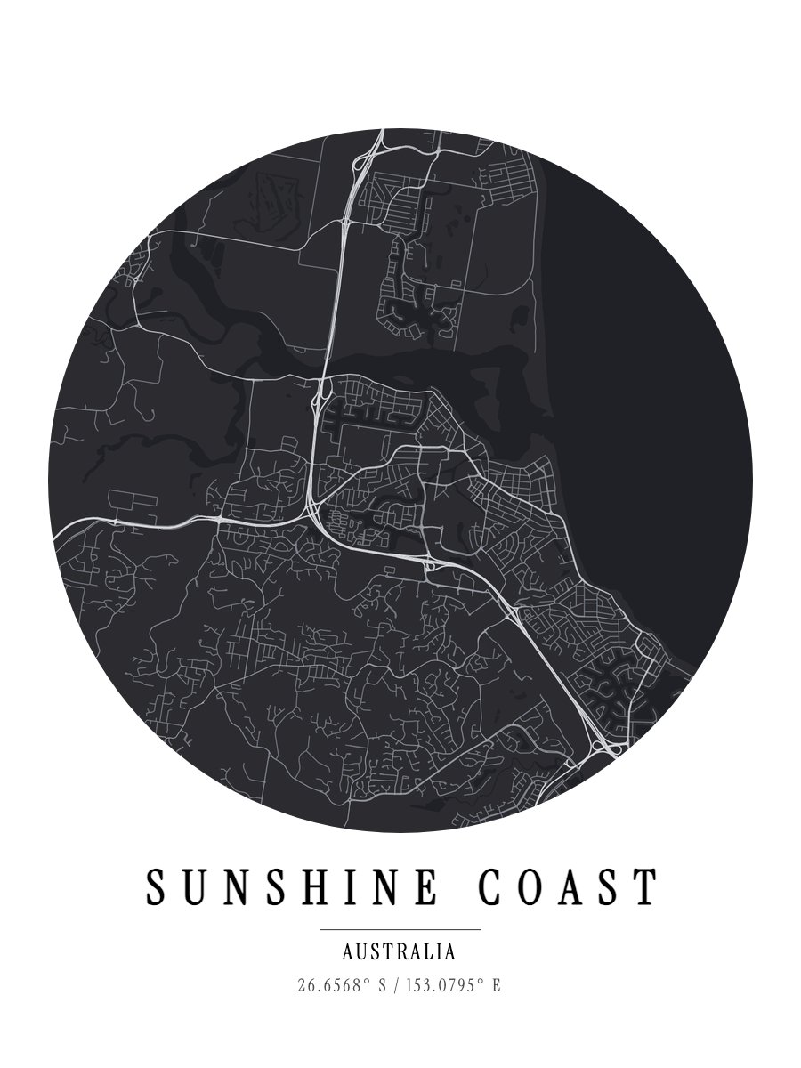 Sunshine Coast map poster preview