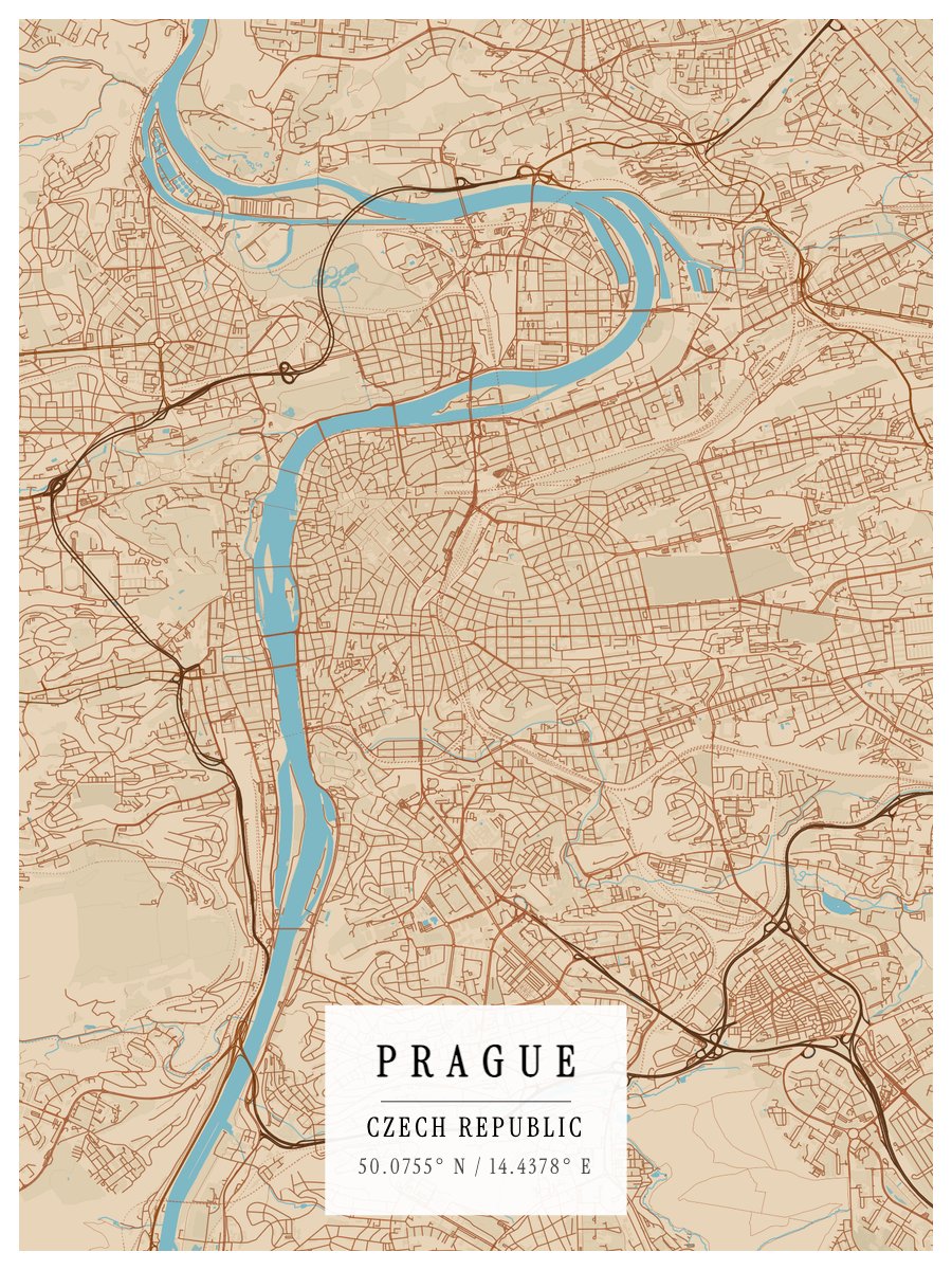 Prague - Desert map poster preview