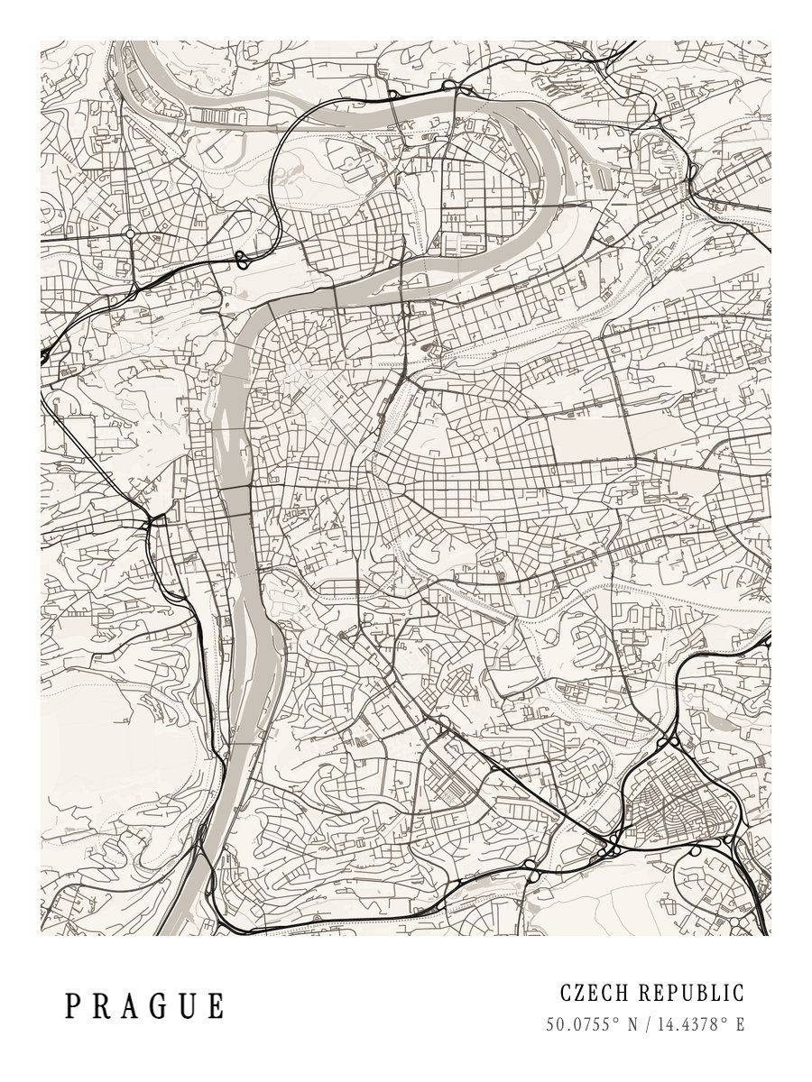 Prague - Gallery map poster preview