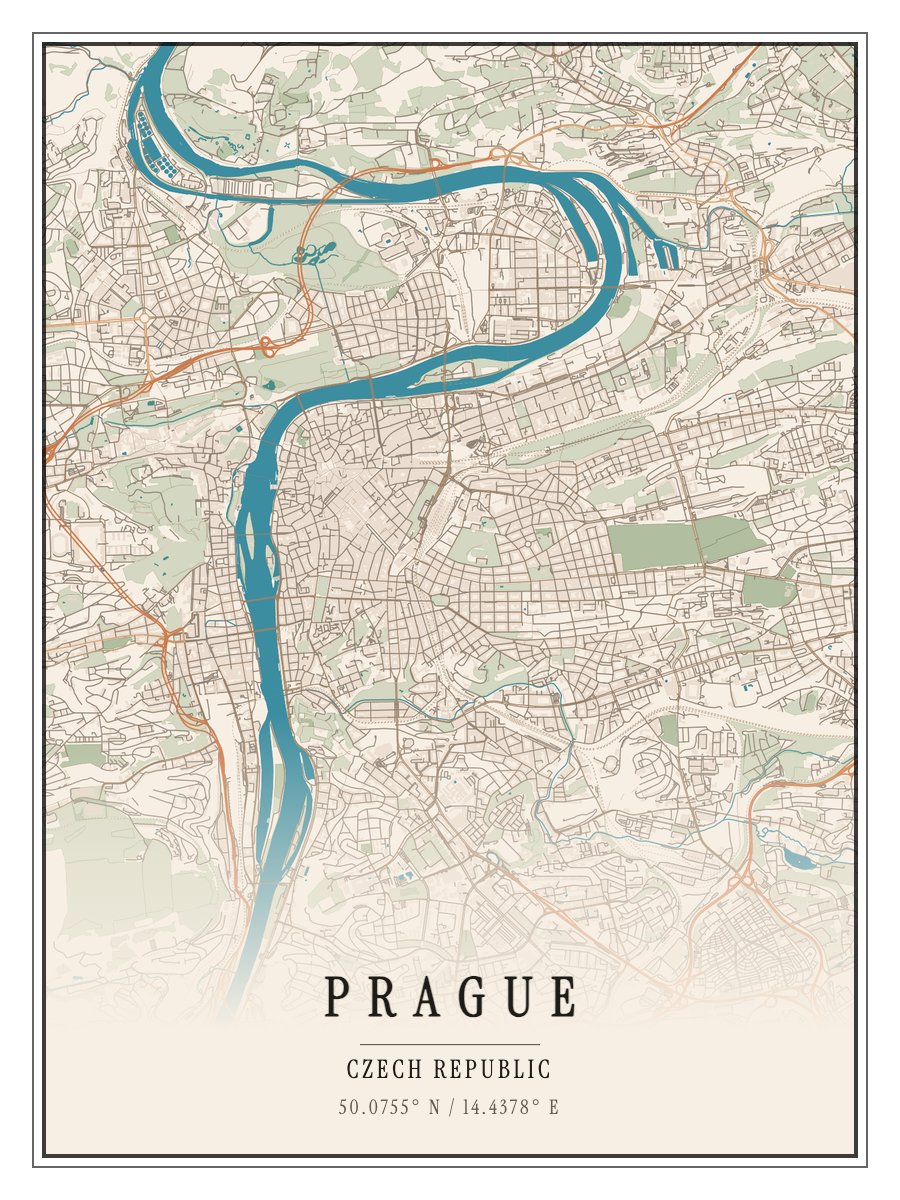 Prague - Riviera map poster preview