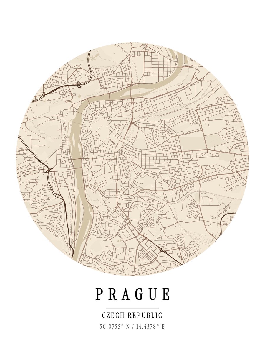 Prague - Vintage map poster preview