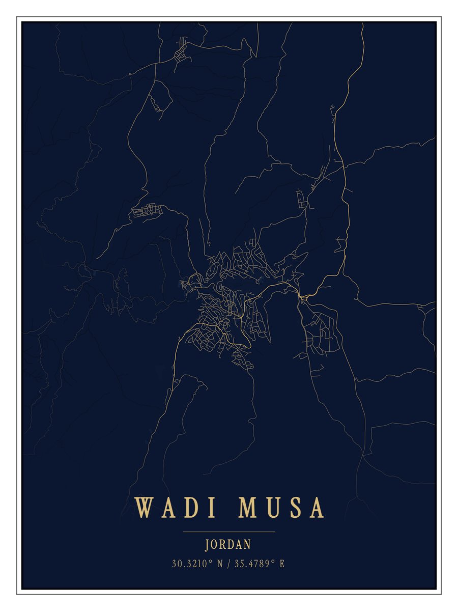 Wadi Musa map poster preview