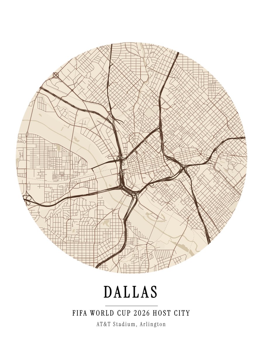 World Cup Host City - Dallas map poster preview