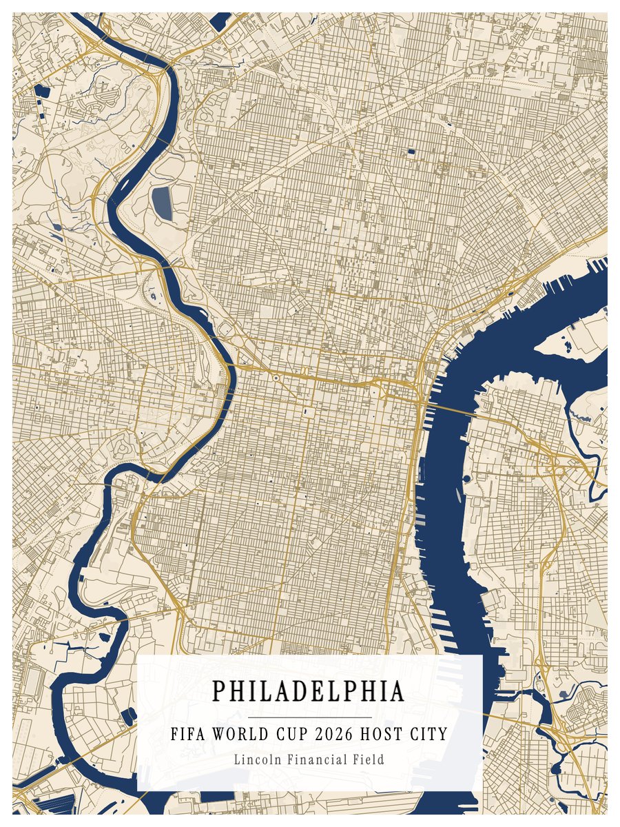 World Cup Host City - Philadelphia map poster preview
