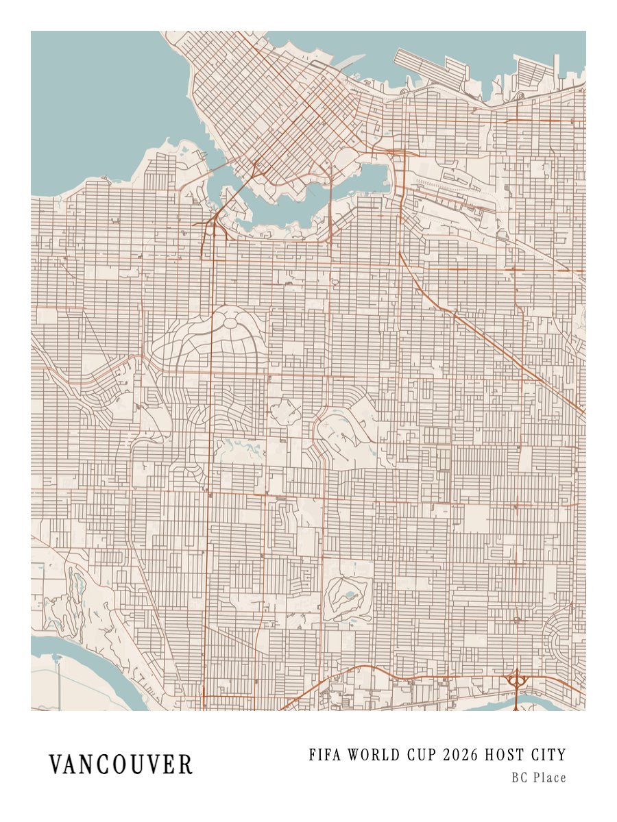 World Cup Host City - Vancouver map poster preview